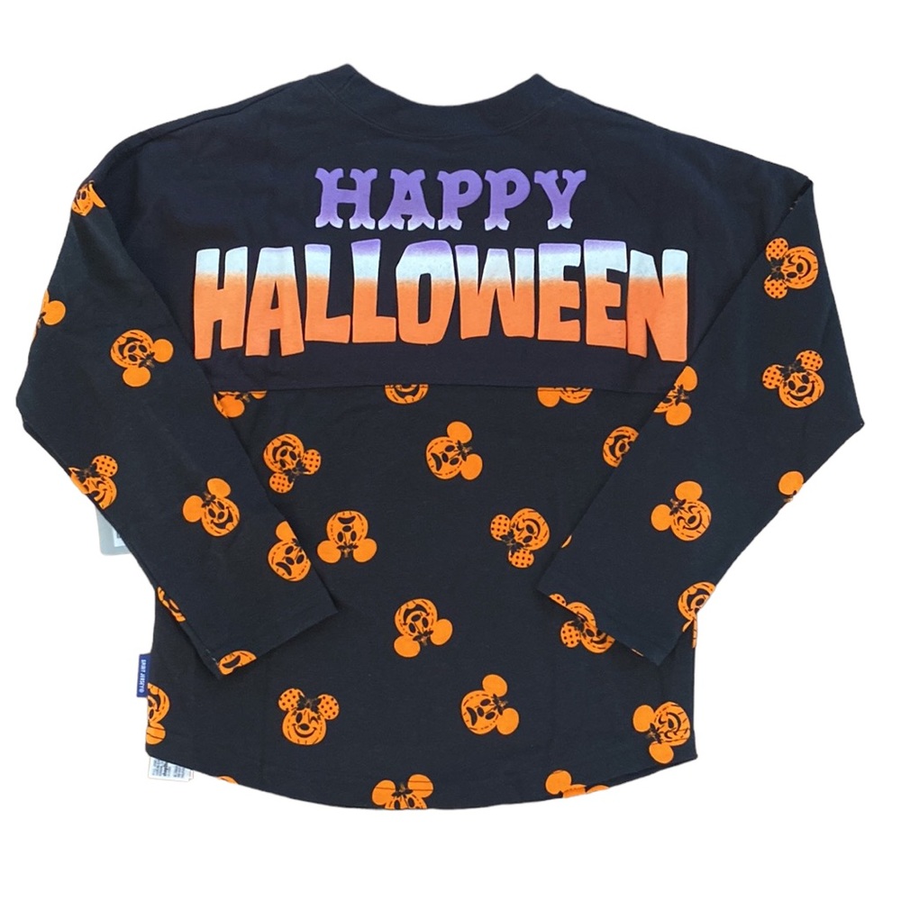 Disney Happy Halloween Mickey Minnie Mouse Pumpkin Spirit Jersey Kids M 7 8 NWT